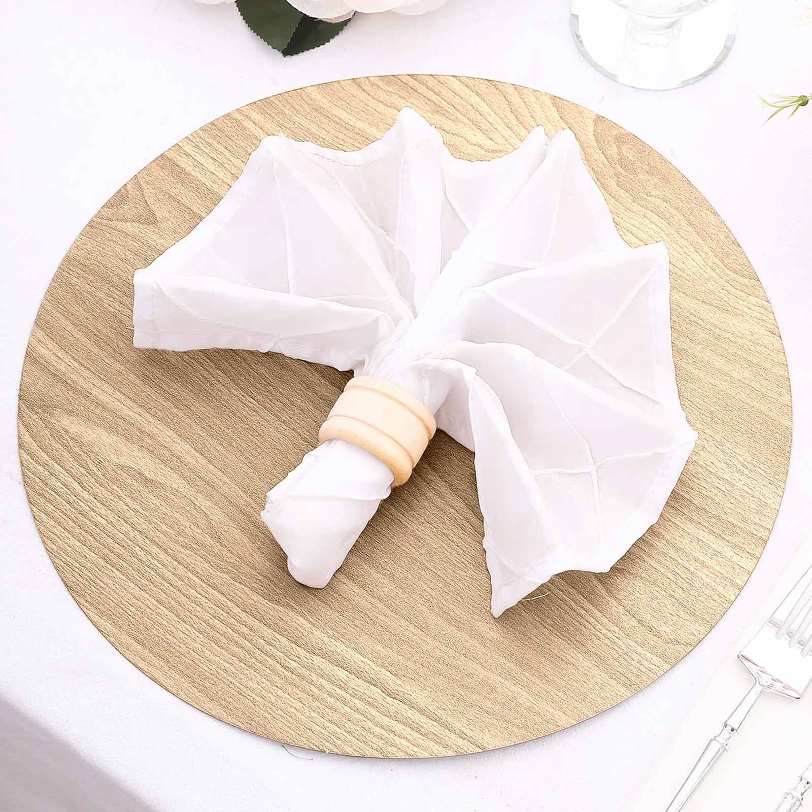 6-Pack Disposable Table Placemats in Natural with Walnut Wood Design - Cardboard Placemats for Rustic & Farmhouse Themes 13"
