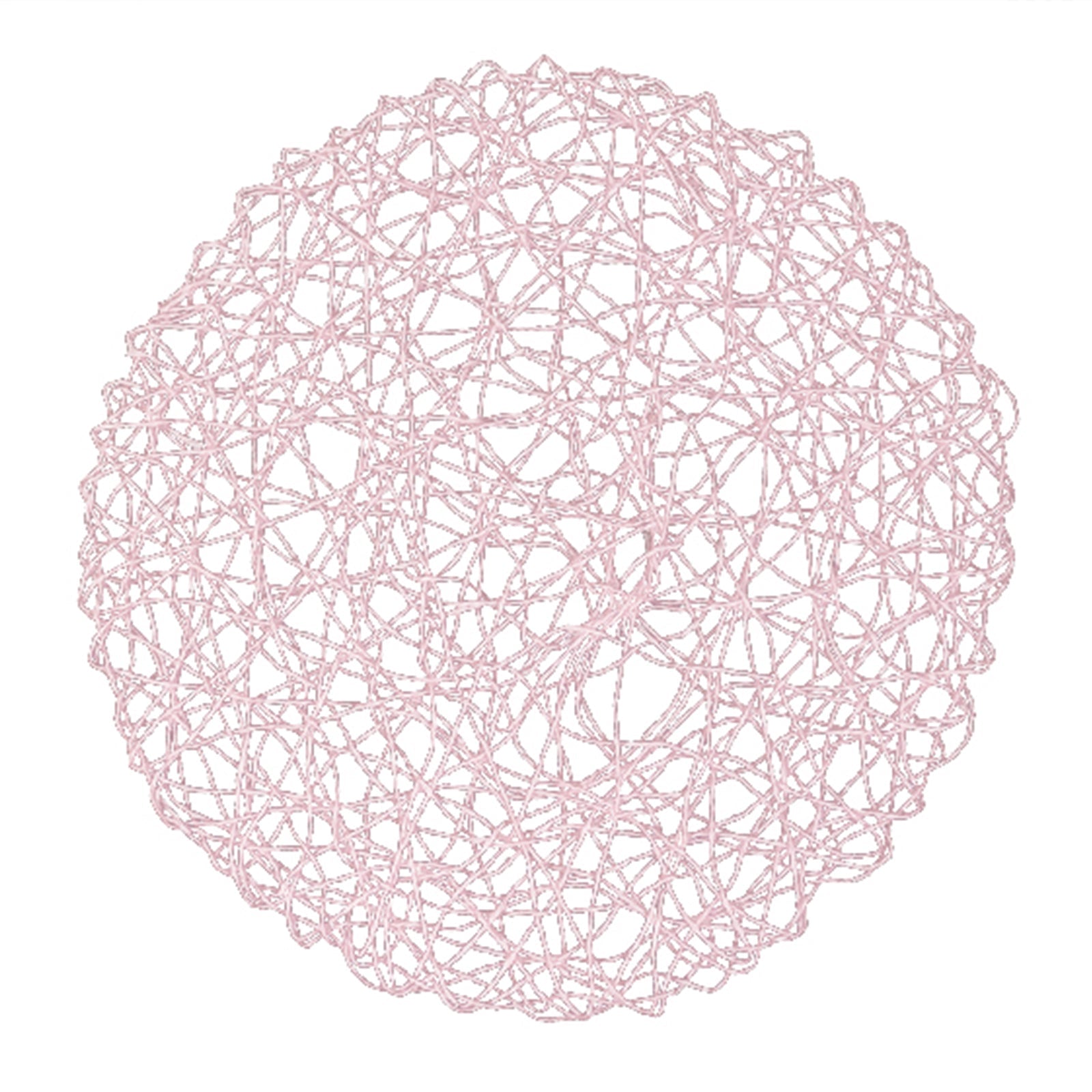 6-Pack Table Placemats Woven Fiber Design Blush Round - Disposable Mats for Dining and Events 15"