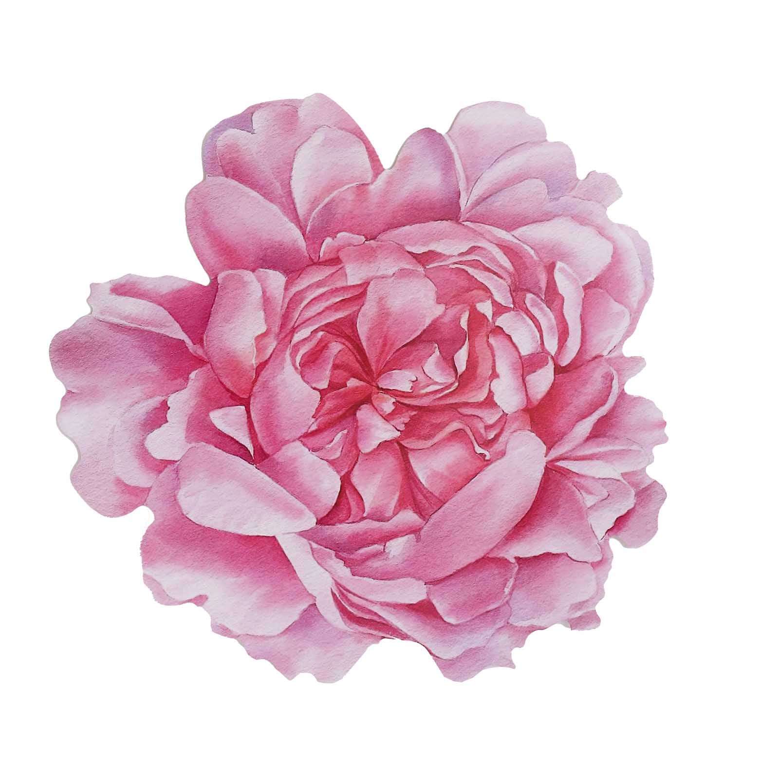 10-Pack Disposable Table Placemats with Pink Peony Flower Print - 400GSM Floral Cardboard Placemats for Dinner Parties & Gatherings 14"